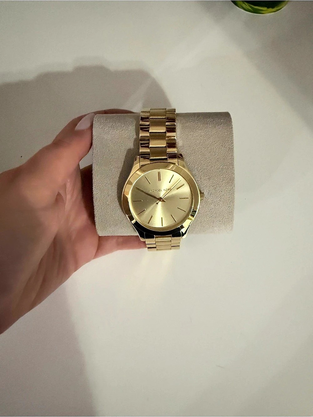 Michael Kors Slim Runway Gold-Tone Stainless Steel Watch